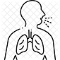 vector image of upper body focusing on lungs problem